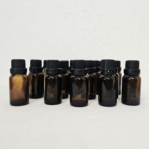 20-Piece .5 fl. oz. Amber Glass Refillable Essential Oil Bottles